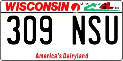 WI license plate 309NSU