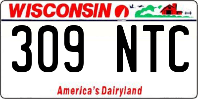 WI license plate 309NTC