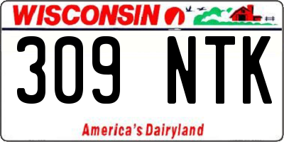 WI license plate 309NTK