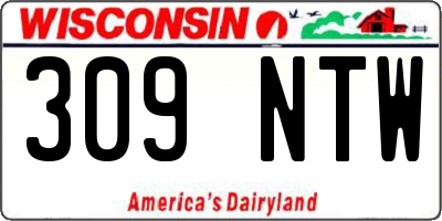 WI license plate 309NTW
