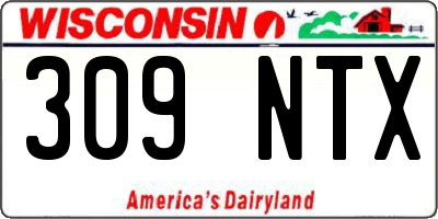 WI license plate 309NTX
