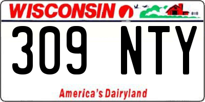 WI license plate 309NTY