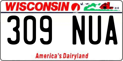 WI license plate 309NUA