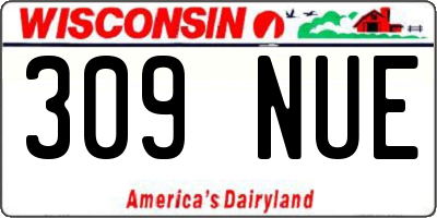 WI license plate 309NUE