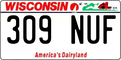 WI license plate 309NUF