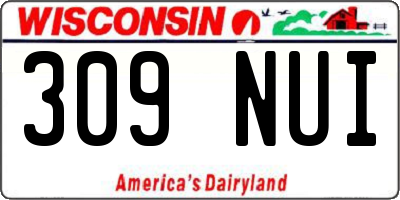 WI license plate 309NUI