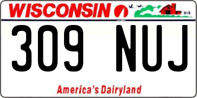 WI license plate 309NUJ
