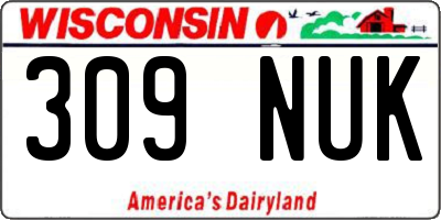 WI license plate 309NUK