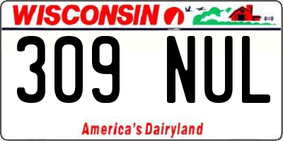 WI license plate 309NUL
