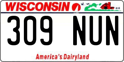 WI license plate 309NUN