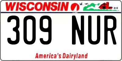 WI license plate 309NUR