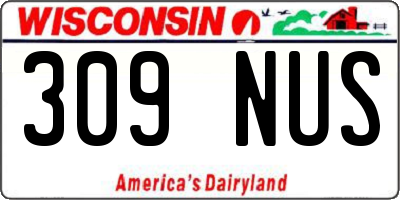 WI license plate 309NUS