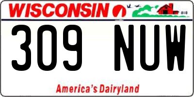 WI license plate 309NUW
