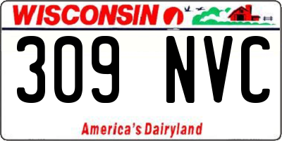 WI license plate 309NVC