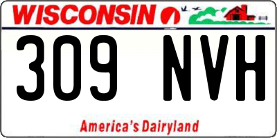 WI license plate 309NVH