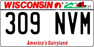 WI license plate 309NVM