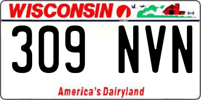 WI license plate 309NVN