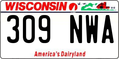 WI license plate 309NWA