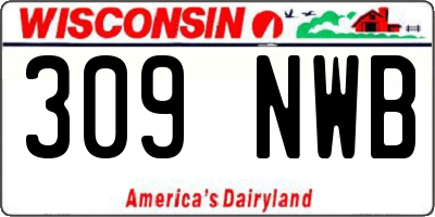 WI license plate 309NWB