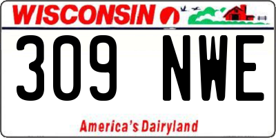 WI license plate 309NWE