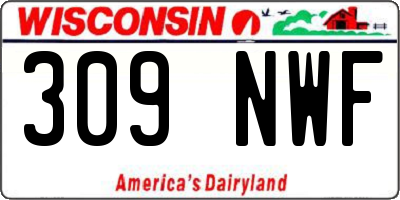 WI license plate 309NWF