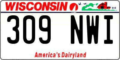 WI license plate 309NWI