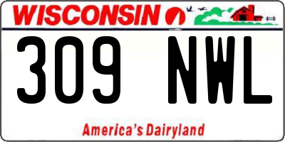 WI license plate 309NWL