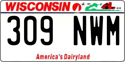 WI license plate 309NWM