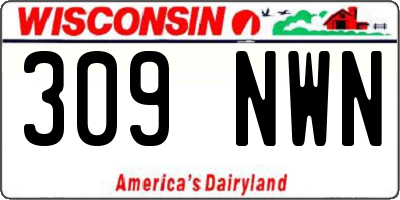 WI license plate 309NWN
