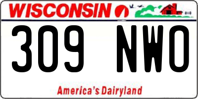 WI license plate 309NWO