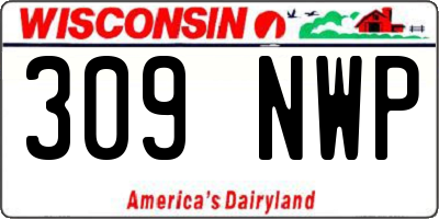 WI license plate 309NWP