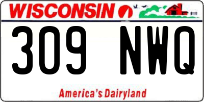 WI license plate 309NWQ