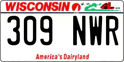 WI license plate 309NWR