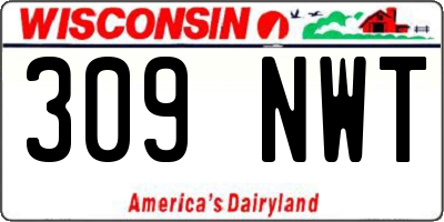 WI license plate 309NWT