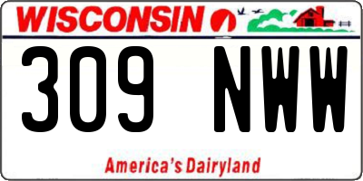 WI license plate 309NWW