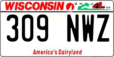 WI license plate 309NWZ