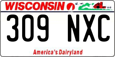 WI license plate 309NXC