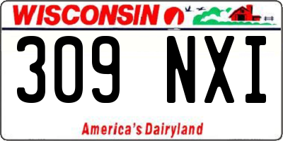 WI license plate 309NXI