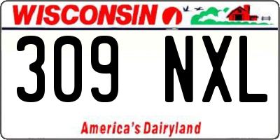 WI license plate 309NXL