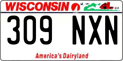 WI license plate 309NXN