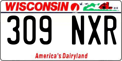 WI license plate 309NXR