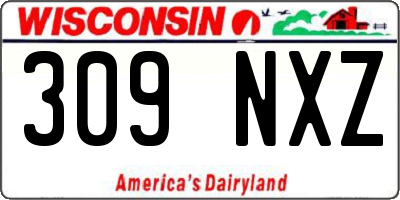 WI license plate 309NXZ