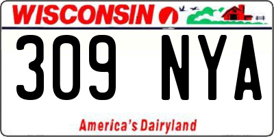 WI license plate 309NYA