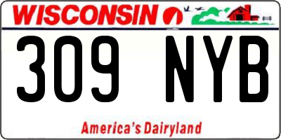 WI license plate 309NYB