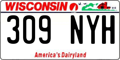 WI license plate 309NYH