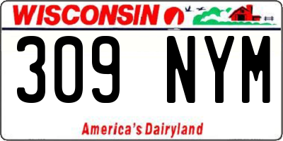 WI license plate 309NYM