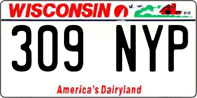 WI license plate 309NYP