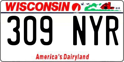 WI license plate 309NYR