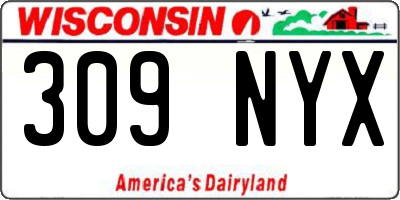 WI license plate 309NYX