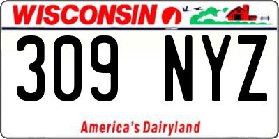 WI license plate 309NYZ